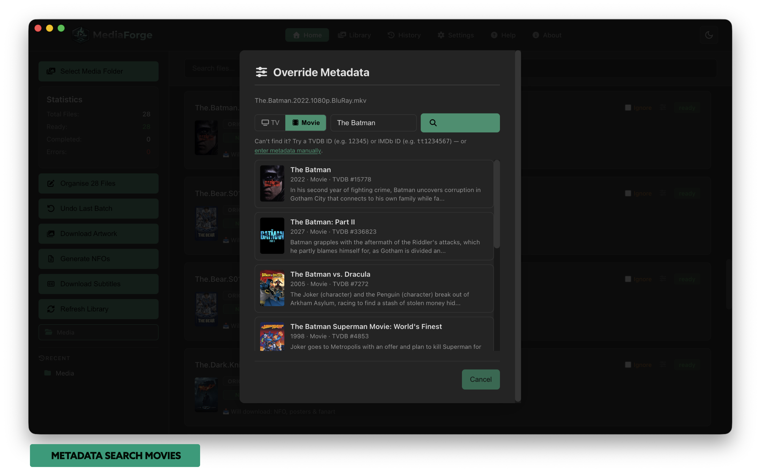 Media Forge — search results