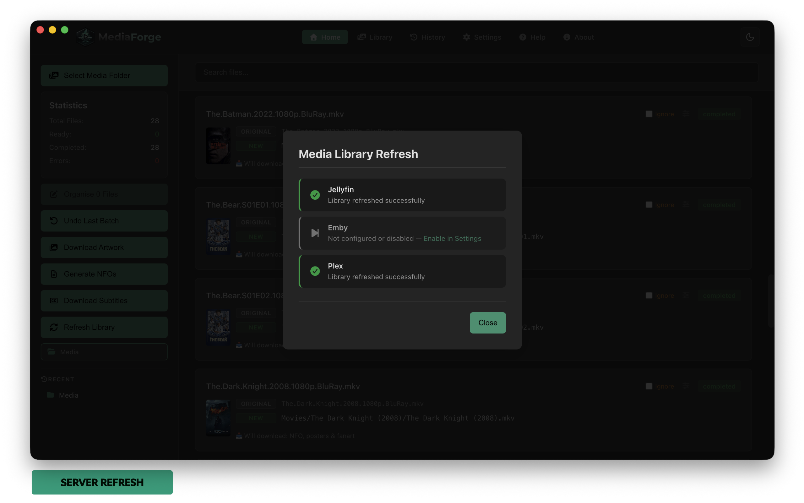 Media Forge — library refresh