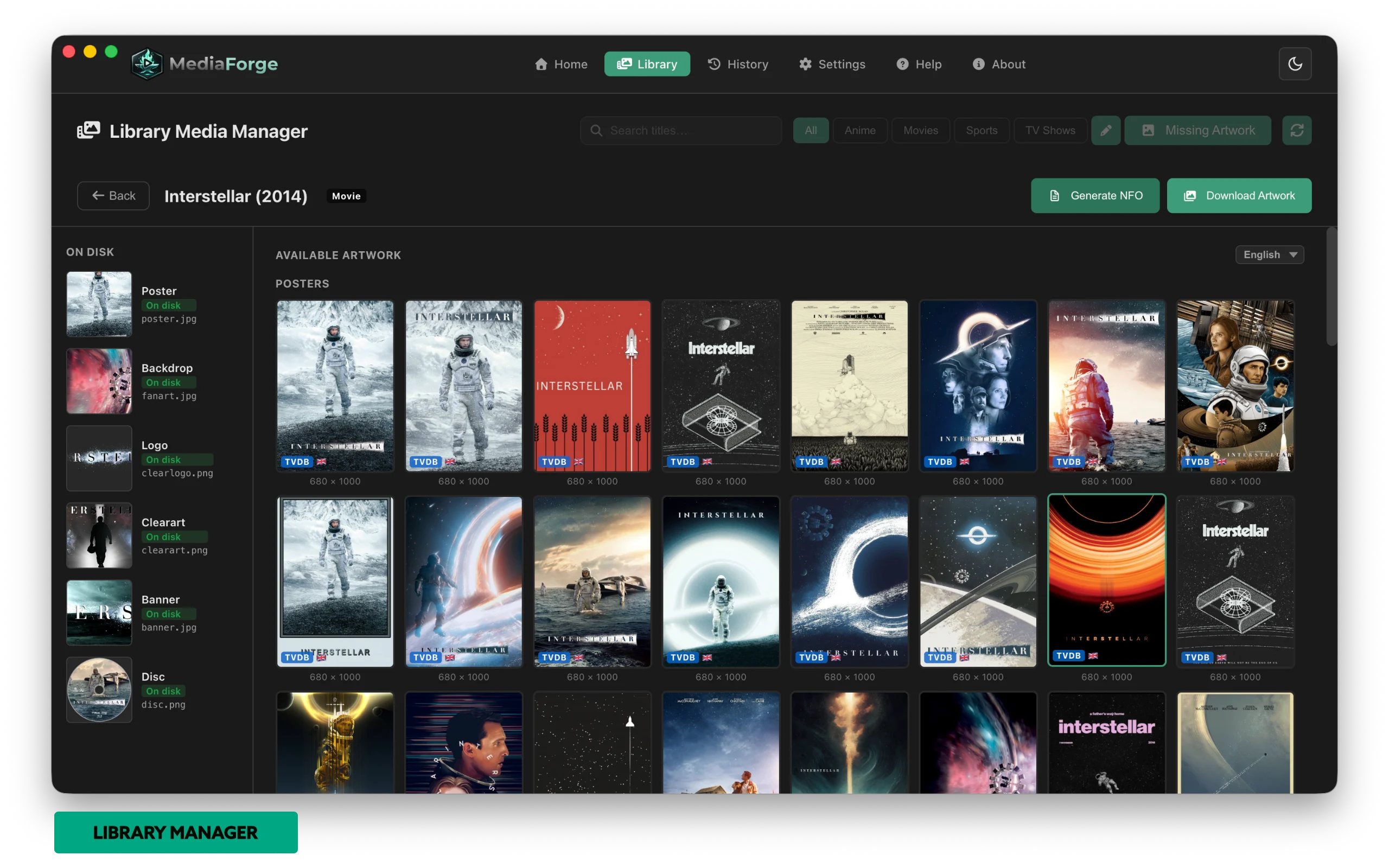 Media Forge — Artwork Browser